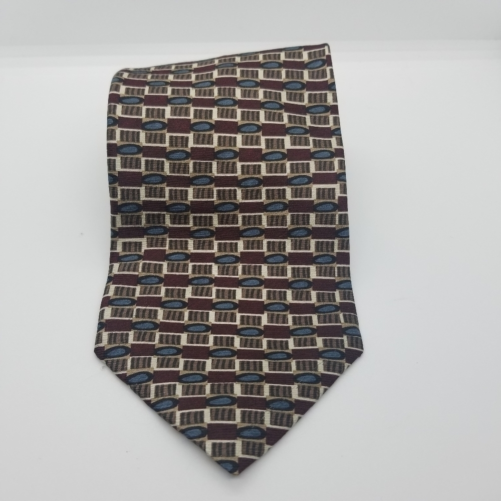 Louis Feraud abstract check print silk tie